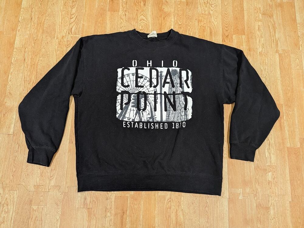 Cedar Point Graphic Pullover Sweatshirt Black Men’s Size XL